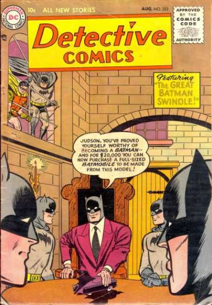 Detective Comics 222 - Batman - Robin - Comics Code Authority - Dc - Speech Bubble