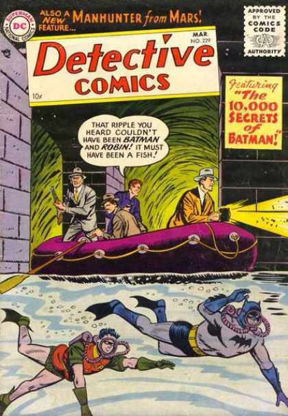 Detective Comics 229 - Batman - Robin - Manhunter From Marz - 10000 Secrets Of Batman - Scuba Diving
