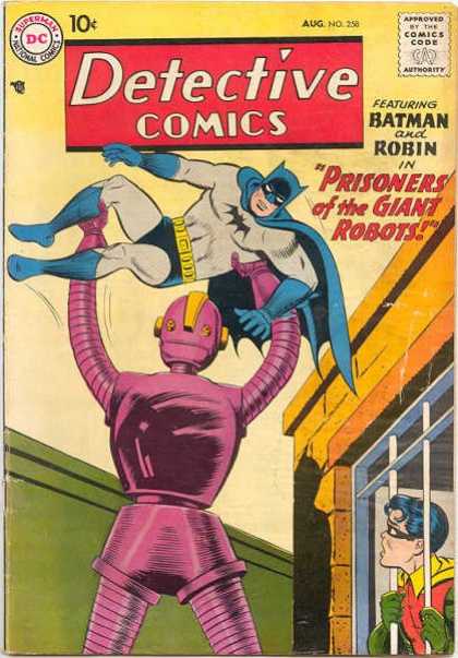 Detective Comics 258 - Robot - Batman - Robin - Jail - Prison - Curt Swan