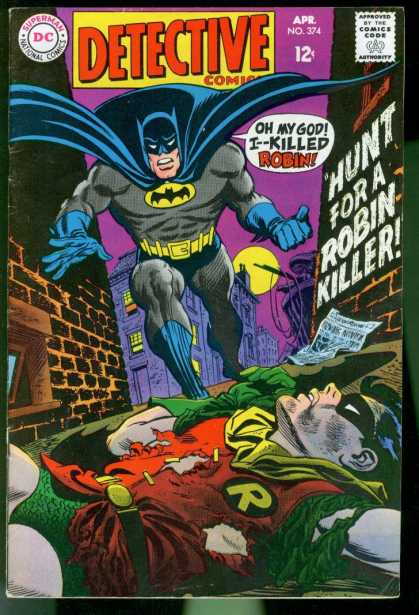 Detective Comics 374 - Batman - Robin - Corpse - Moon - Bricks - Carmine Infantino