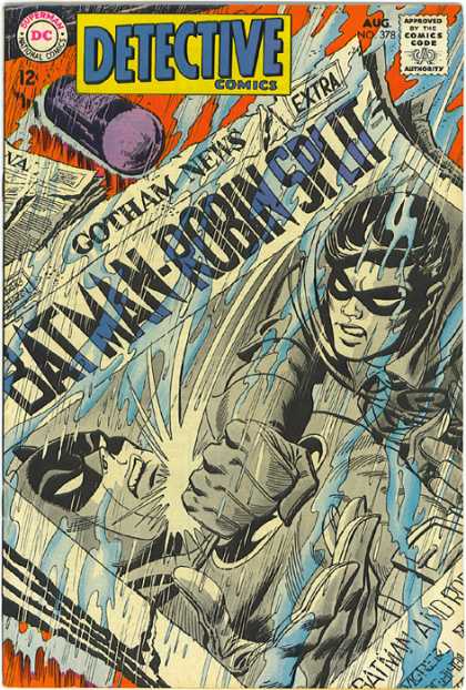 Detective Comics 378 - Batman - Robin - Batman-robin Split - Newspaper - Robin Punching Batman