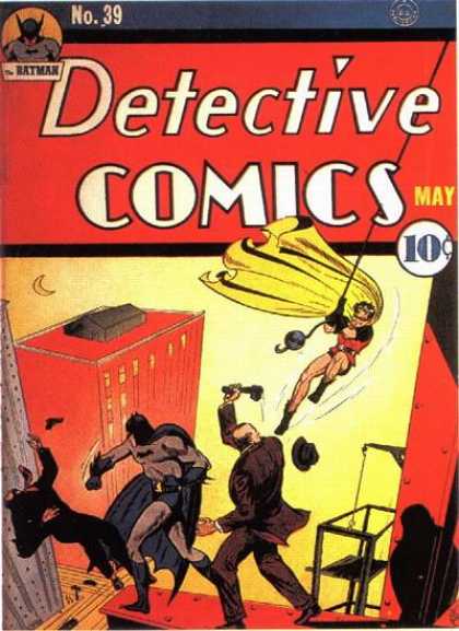 Detective Comics 39 - Robin - Batman - Criminal - Moon - Roof - Bob Kane, Jerry Robinson