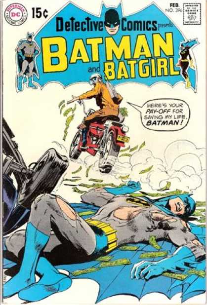 Detective Comics 396 - Batman - Motorcycle - Money - Batgirl - Pay-off - Neal Adams