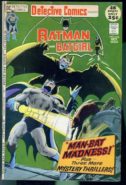 Detective Comics 416 - Man-bat - Rat - Dc - 48 Pages - Only 25 Cents - Neal Adams