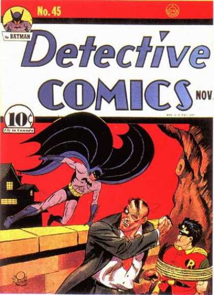 Detective Comics 45 - Batman - 10 Cents - November - Tree - Cape - Bob Kane, Jerry Robinson