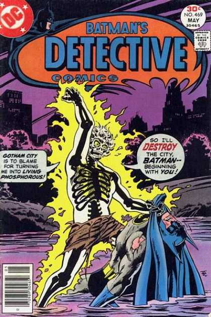 Detective Comics 469 - Phosphorous - Batman - City - Skeleton - Dc - Jim Aparo