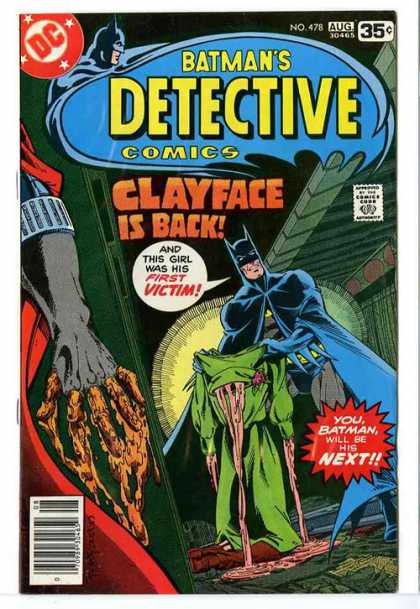 Detective Comics 478 - Clayface - Batman - Green Dress - Blue Cape - Brown Boots - Terry Austin