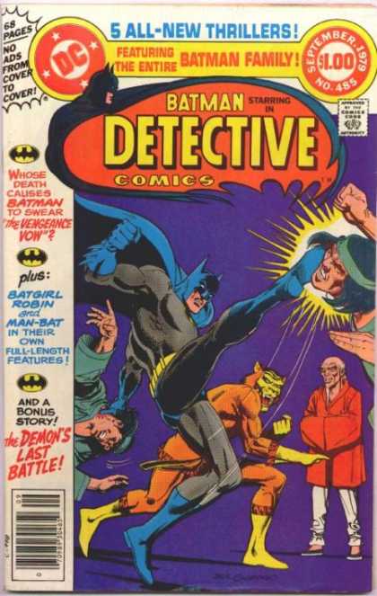 Detective Comics 485 - Batman - Dark Knight - Blue Cape - Bruce Wayne - Villans - Dick Giordano