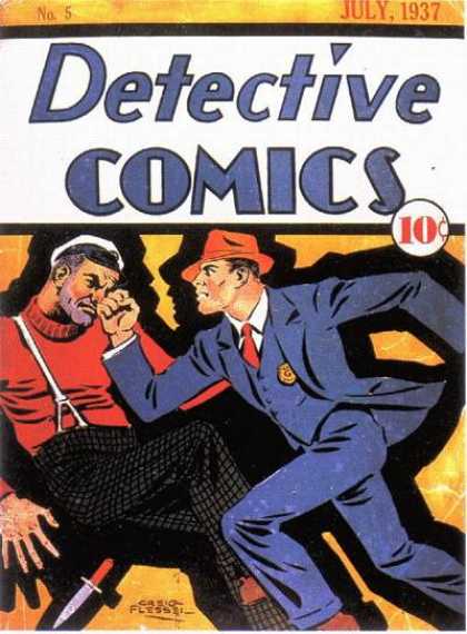 Detective Comics 5 - Knife - Punch - Men - Police Officer - Blue Suit