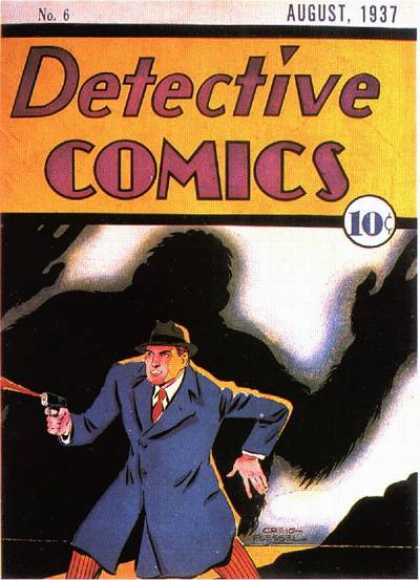 Detective Comics 6 - Gun - Shadow - Hat - Coat - Angry Face