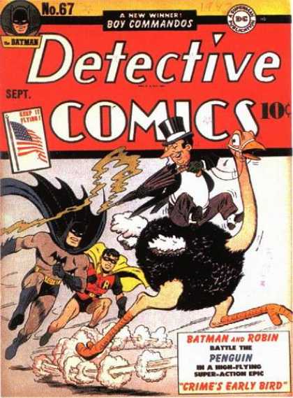 Detective Comics 67 - Penguin - Batman - Robin - Ostrich - American Flag - Jerry Robinson