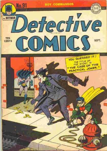 Detective Comics 91 - Joker - Banana Peel - Rope - Fire Hydrant - Banana Peels