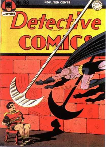 Detective Comics 93 - Batman - Robin - Chair - Guillotine - Rope