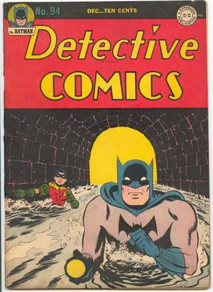 Detective Comics 94 - Sewer - Flashlight - Batman - Robin - Water