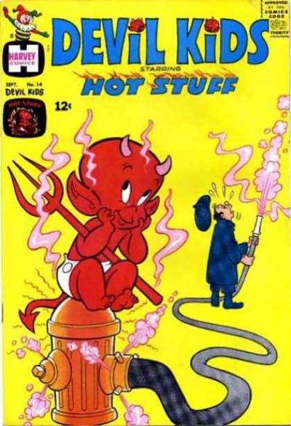 Devil Kids 14 - Hot Stuff - Devil Horns - Harvey Comics - Smoke - Firehose