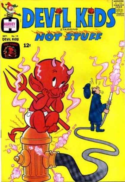 Devil Kids 14 - Hot Stuff - Devil Horns - Harvey Comics - Smoke - Firehose