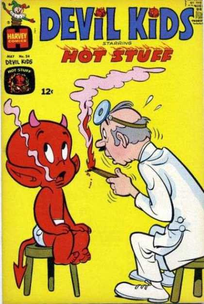 Devil Kids 24 - Harvey Comics - Hot Stuff - Doctor - Fire - Stick