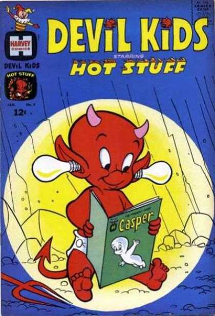 Devil Kids 4 - Light Bulds Coming Out His Ears - Devil - Reading A Casper Comic - Saturday Morning Cartoon - Sitting In A Cave