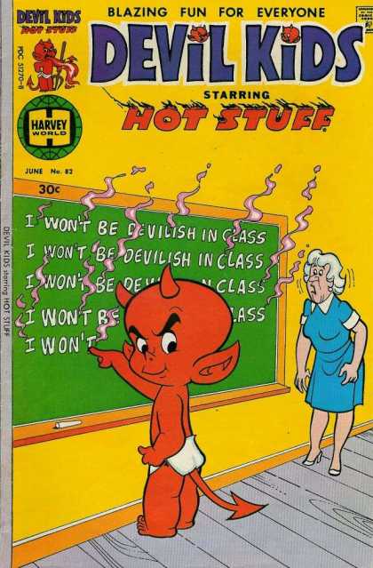 Devil Kids 82 - Harvey - Blackboard - Teacher - Writing Sentences - Classroom