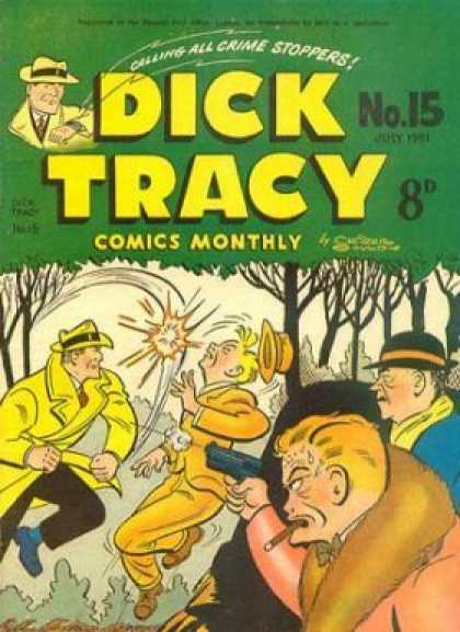 Dick Tracy 15 - Yellow Tranchcoat - Gun - Shooting - Park - Blue Shoes
