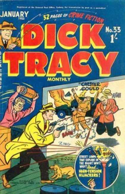 Dick Tracy 33 - January - Chester Gould - Crime Ficiton - Guns - Dog