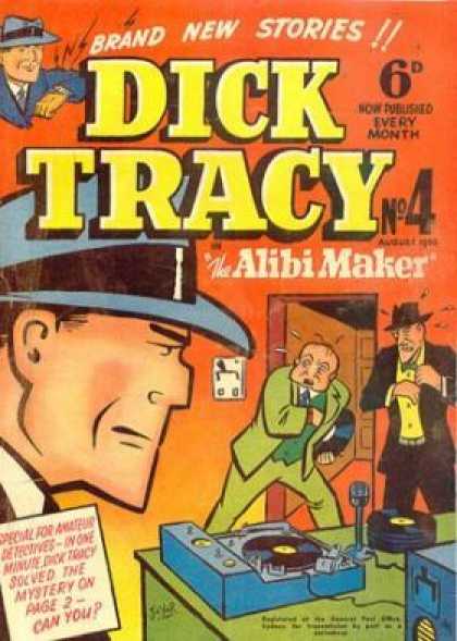 Dick Tracy 4 - The Alibi Maker - Solved On Page 2 - Record Player - Records - Microphone