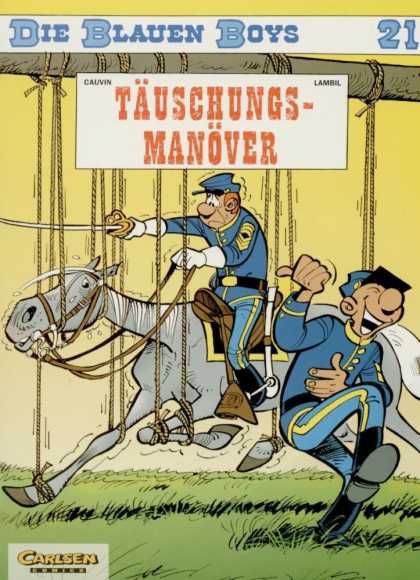 Die Blauen Boys 16 - Horse - Rope - Yellow - Grass - Guard