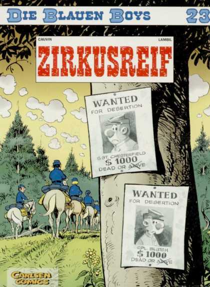Die Blauen Boys 18 - Zirkusreif - Lambil - Cauvin - Poster - Wanted For Desertio
