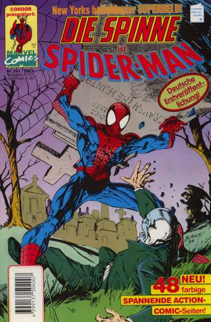 Die Spinne 401 - Graveyard - Tombstone - Spiderwebs - Man On Ground - German Language