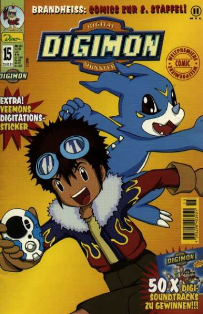 Digimon 15 - Veemons - Digitations Stickers - Boy - Blue Monster - Digi Soundtracks
