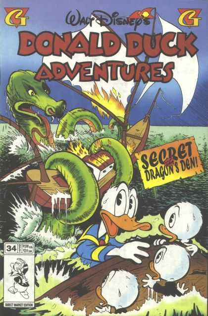 Donald Duck Adventures 34 - Water - Boat - Ship - Monster - Sea