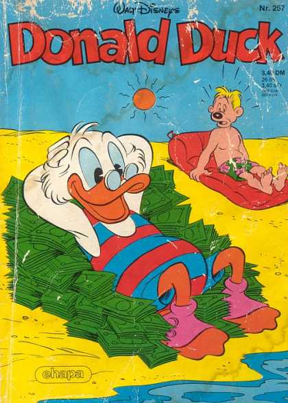 Donald Duck (German) 106 - Beach - Sun - Sand - Money - Raft