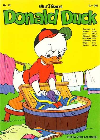 Donald Duck (German) 12 - Cartoon - Hat - Laundry - Clothes - Poster