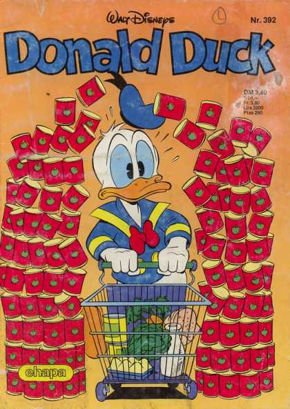 Donald Duck (German) 157 - Tin Cans - Knocked Over - Walt Disneys - Shopping Cart - Groceries