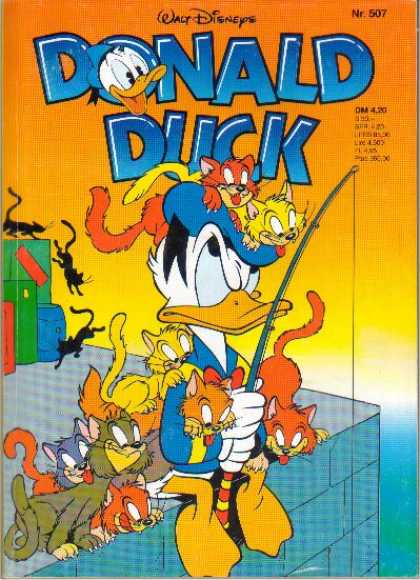 Donald Duck (German) 244 - Walt Disneys - Cats - Barrel - Fishing Pole - Boxes