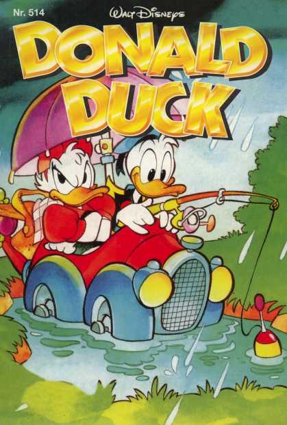 Donald Duck (German) 251 - Umbrella - Raindrops - Red Car - Fishing Pole - Water