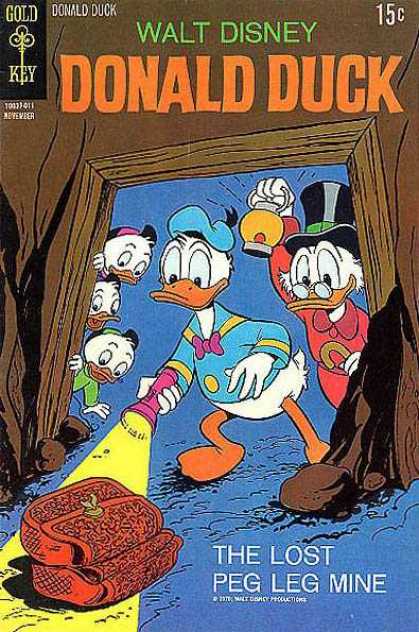 Donald Duck 134 - Gold Key - Walt Disney - Ducks - Pocket Light - The Lost Peg Leg Mine