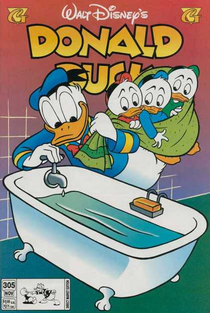 Donald Duck 305 - Huey - Dewey - Louie - Bath - Bathtub