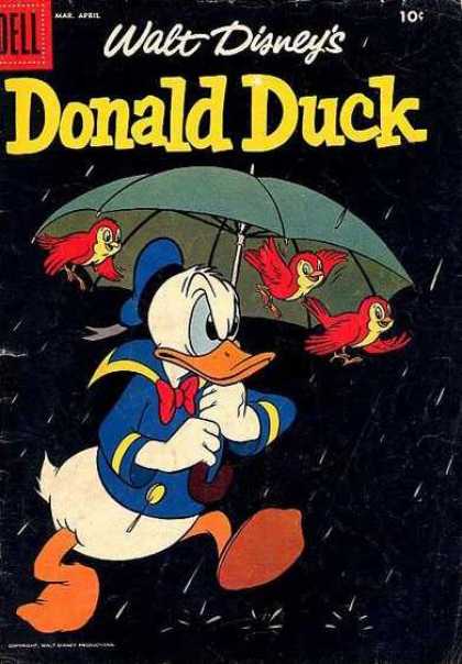 Donald Duck 58 - Birds - Umbrella - Rain - Night - Cap
