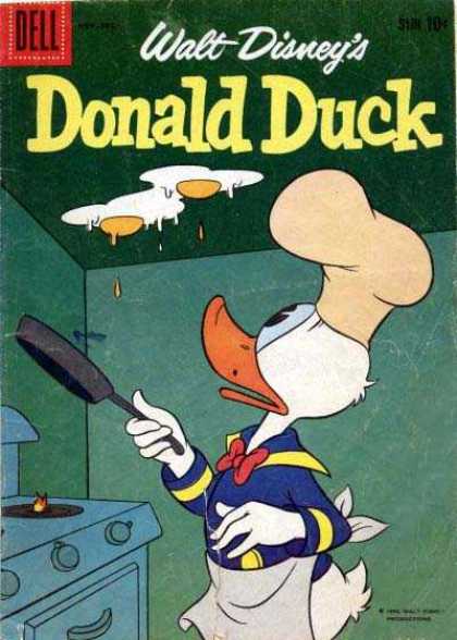 Donald Duck 68 - Disney - Eggs - Frying Pan - Stove - Flame