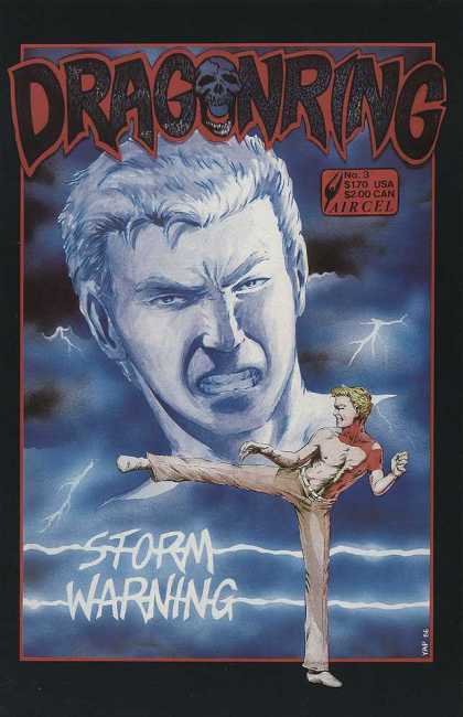 Dragonring 3 - Face - Man - Kick - Lightning - Clouds