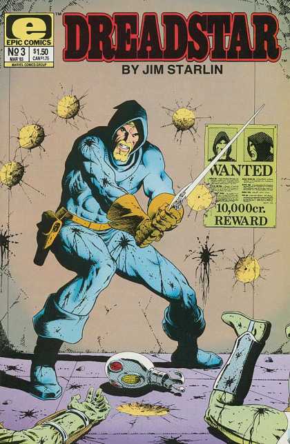 Dreadstar 3 - Epic - Sword - Blood - Gun - Wanted - Jim Starlin