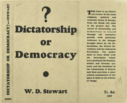 Dust Jackets - Dictatorship or democracy