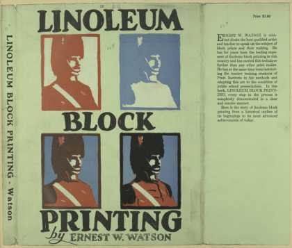 Dust Jackets - Linoleum block printing.
