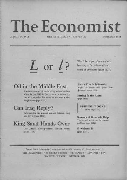 Economist - March 29, 1958
