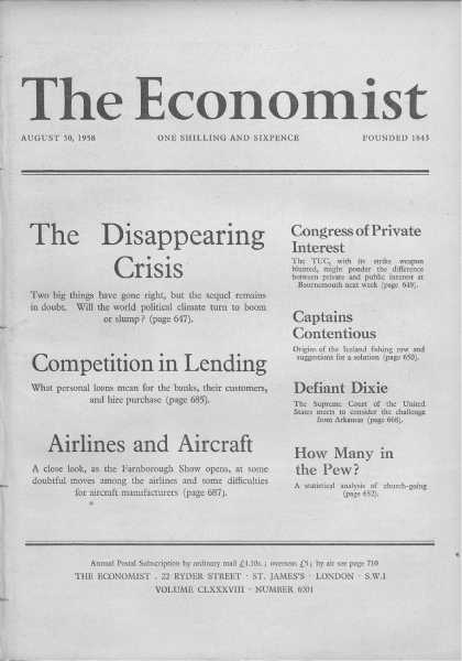Economist - August 30, 1958