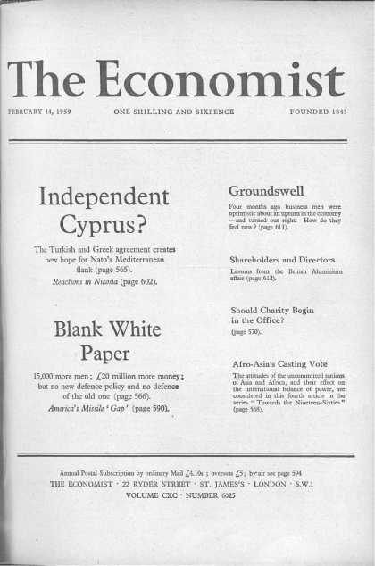 Economist - February 14, 1959