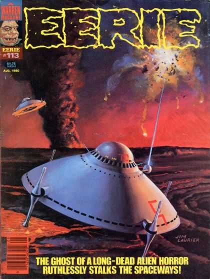 Eerie 113 - Spaceships - Warren Magazine - Smoke - Spacecraft - Explosion