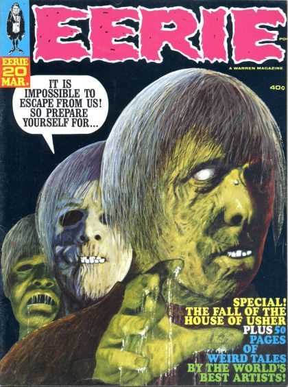 Eerie 20 - A Warren Magazine - Zombie - The Fall Of The House Of Usher - Weird Tales - Worlds Best Artists