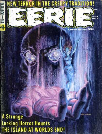 Eerie 4 - Island At Worlds End - Skull - Hand - Blue Woman - Glowing Eyes - Gray Morrow